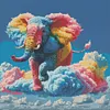 Diamond Painting -DIY Round Drill Rainbow Elephant(40x40cm)