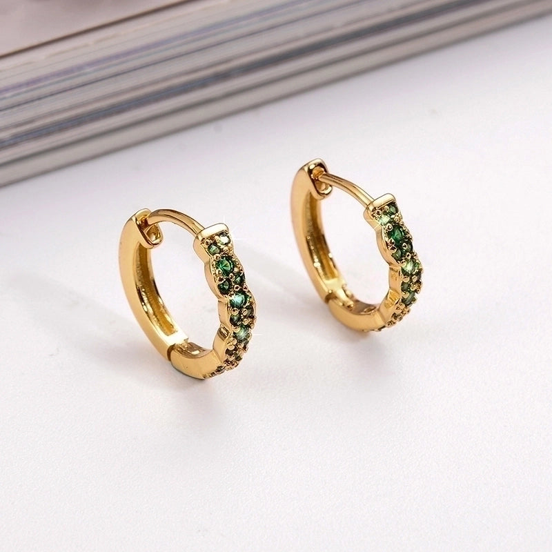 1 Pair Ig Style Minimalist Round Plating Inlay Copper Zircon 18k Gold Plated Earrings