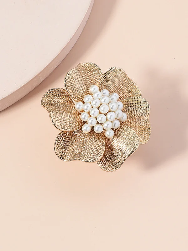 Sequined Rhinestone Flower Shape Color-Block Adjustable Rings Accessories