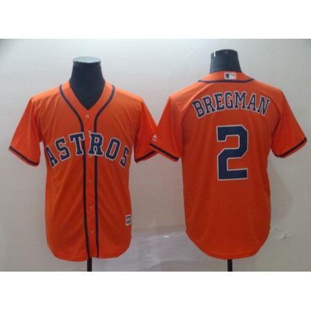 Men's Houston Astros #2 Alex Bregman Orange Cool Base Stitched MLB Jersey 8VQC