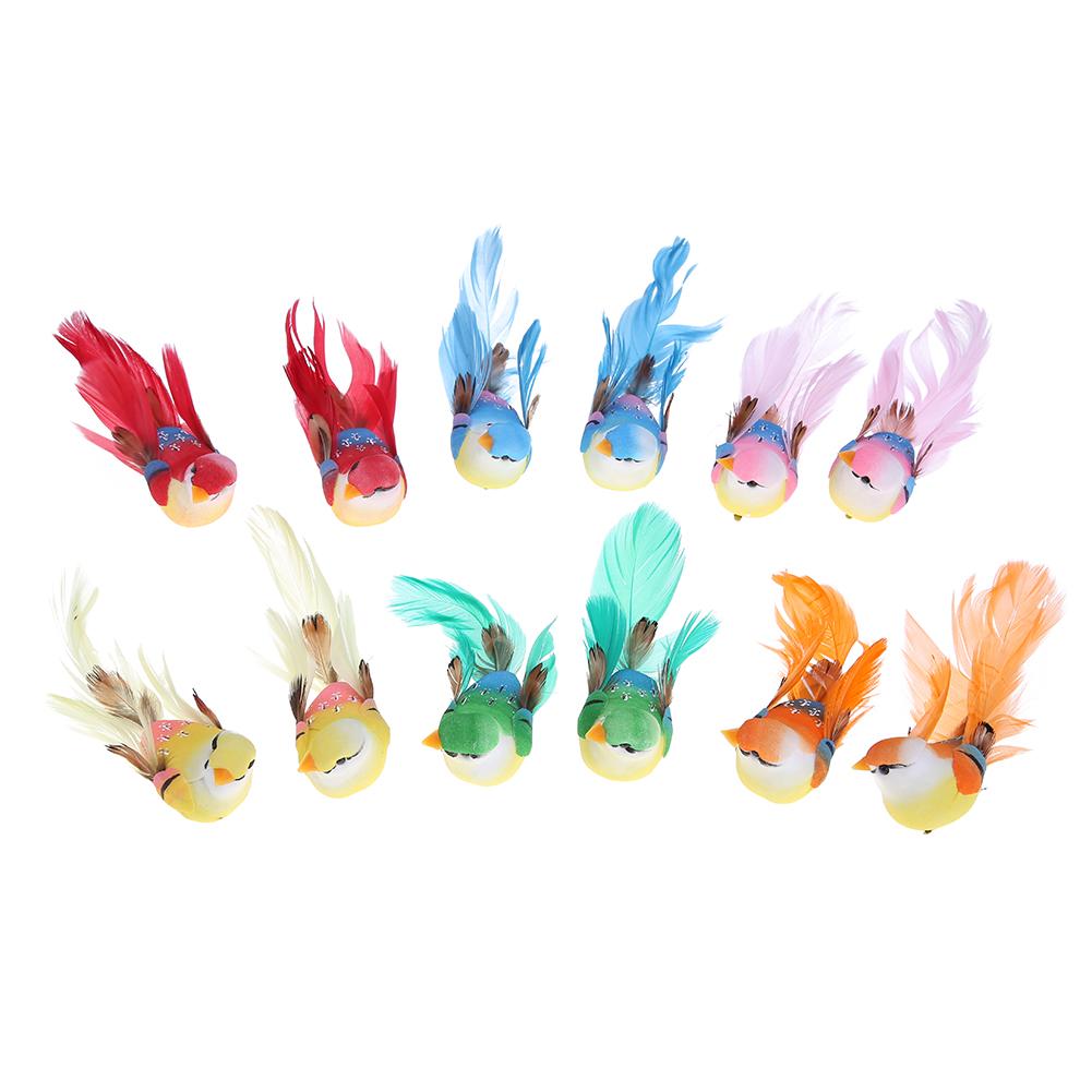 

12pcs Artificial Foam Feather Bird Home Garden Plants Decor DIY Craft, 501 Original