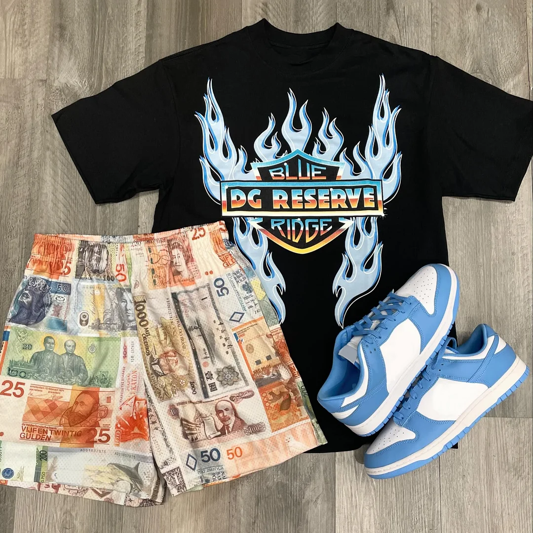 Blue Dg.Reserve Ridge Print T-Shirt Shorts Two-Piece Set