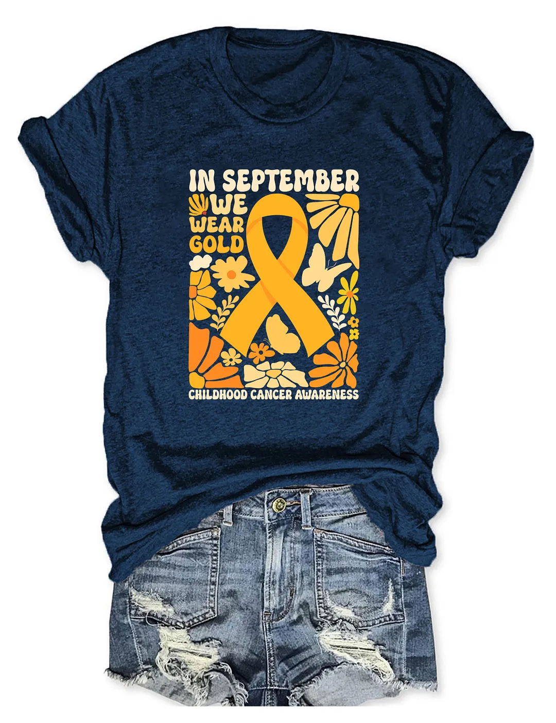 In September We wear Gold Childhood Cancer Awareness T-shirt