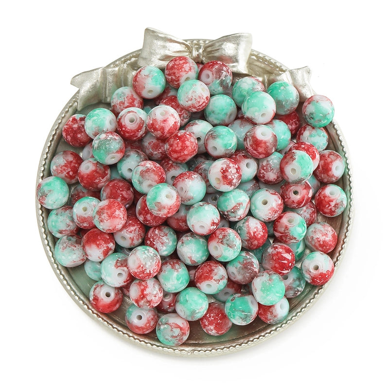 50 PCS/Package Diameter 10mm Diameter 4mm Diameter 8mm Glass Solid Color Jewelry Accessories