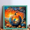 Pumpkin Silhouette Crow-11CT Stamped Cross Stitch 40*40cm/15.75*15.75in tapestrymarket