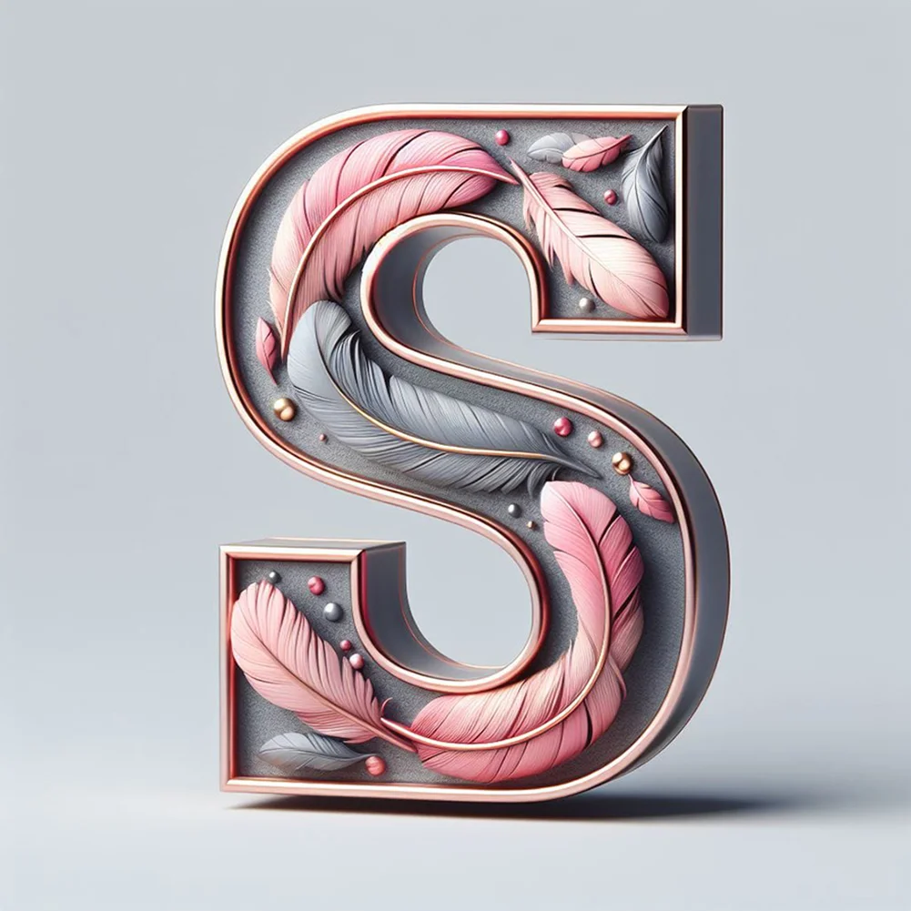 Diamond Painting - Full Round Drill - Feather Alphabet(Canvas|30*30cm)