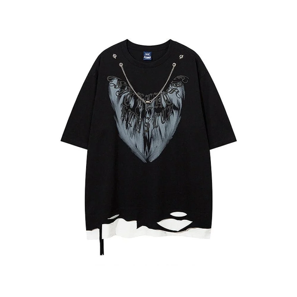 Aonga Ripped Butterfly Print T-shirt