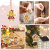 12pcs Christmas Gingerbread Man Diamond Painting Double Sided Keychains