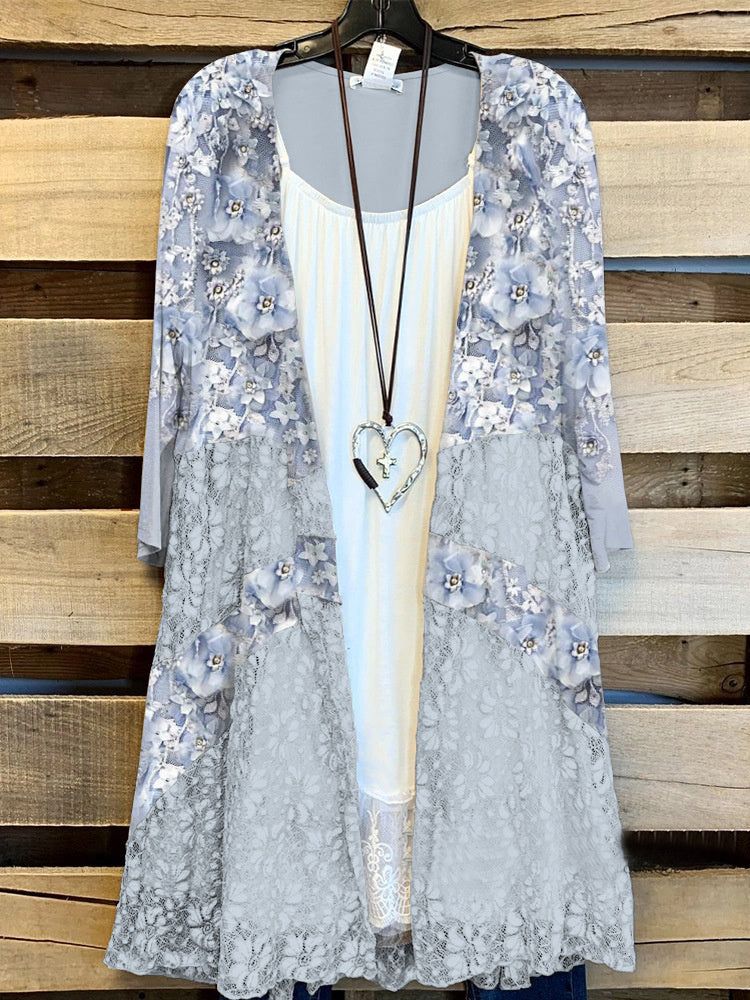 Women Long Sleeve V-neck Graphic Floral Printed Top