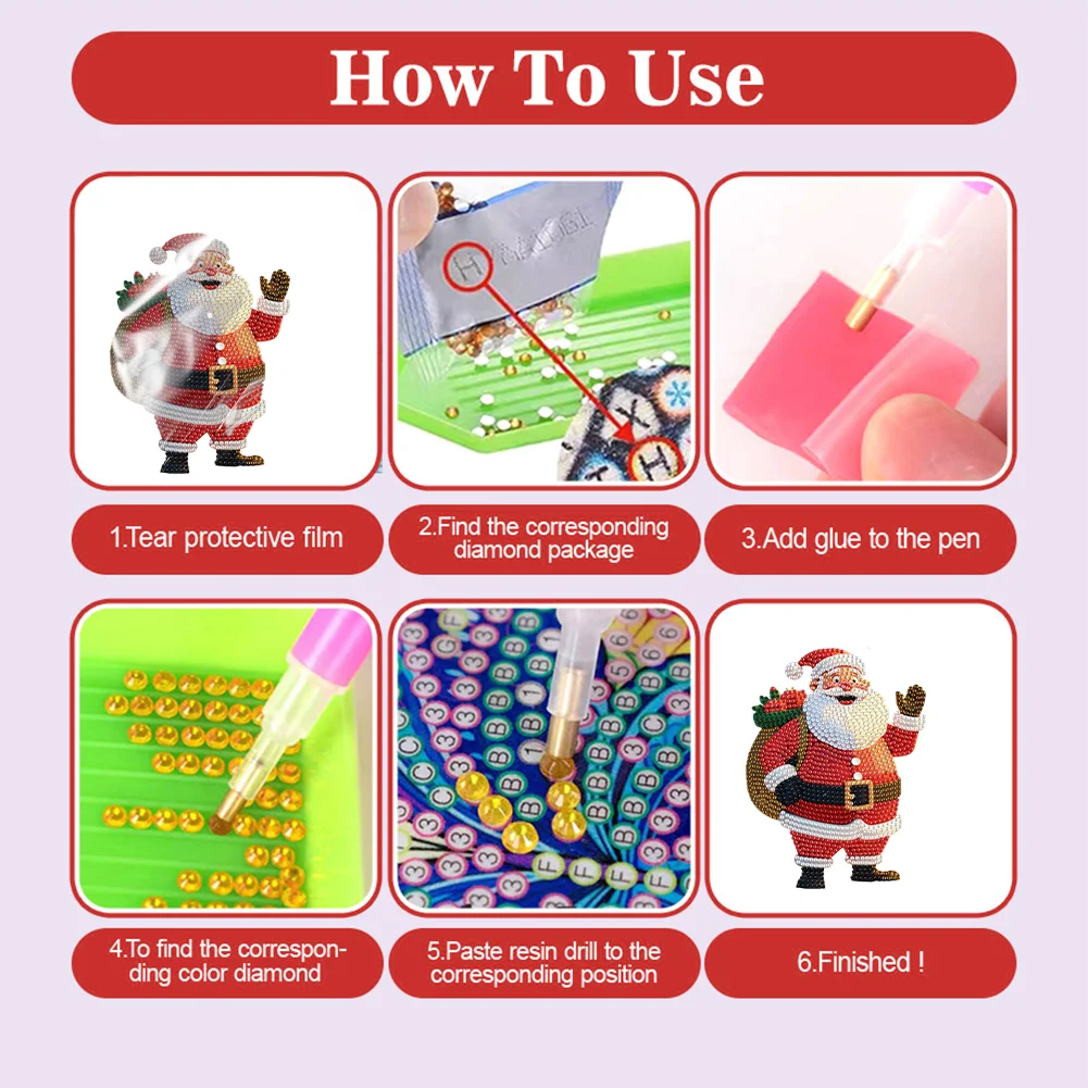 Xmas Acrylic Shaking Head 5D DIY Diamond Art Tabletop Decorations (Santa Claus)