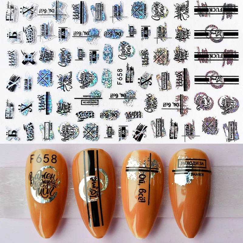 1pcs Black Gold Sping Leaves 3D Nail Sticker Coconut Tree Leaf Pattern Adhesive Transfer Decals Shiny DIY Nail Decoration