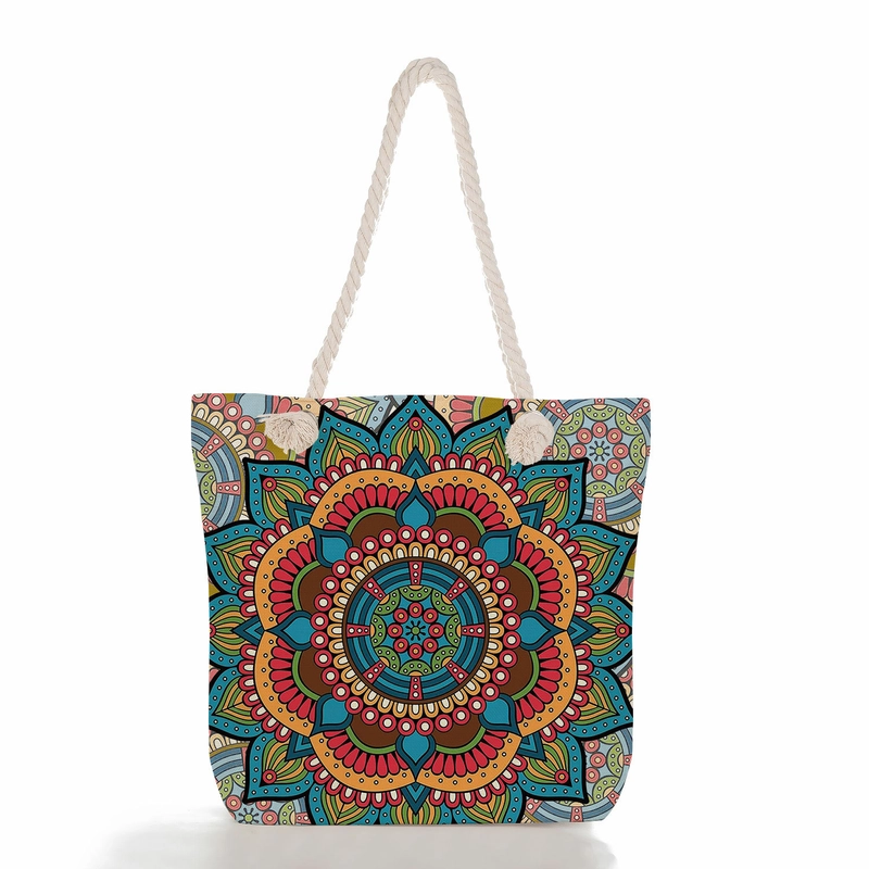 Women’s Basic Flower Canvas Shopping Bags