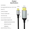 MOSHOU USB C to DisplayPort 2.1 Cable 16K@30Hz 8K@60Hz 40Gbps Thunderbolt 4/3 Type C to DP 2.1 Cable for MacBook Pro/Air SIKAI CASE