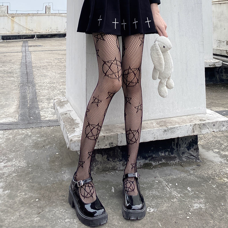 MAGIC FIVE-POINTED STARS HOLLOW FISHNET STOCKINGS