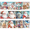 12Pcs Diamond Painting Snowman Greeting Card Set with Envelope
