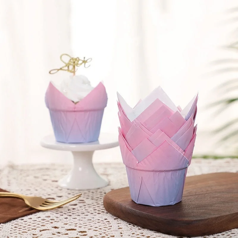 10/30pcs Cupcake Paper Cup Oilproof Cupcake Liner Muffin Baking Cup Tray Case Wedding Mermaid Birthday Party Cake Decorations