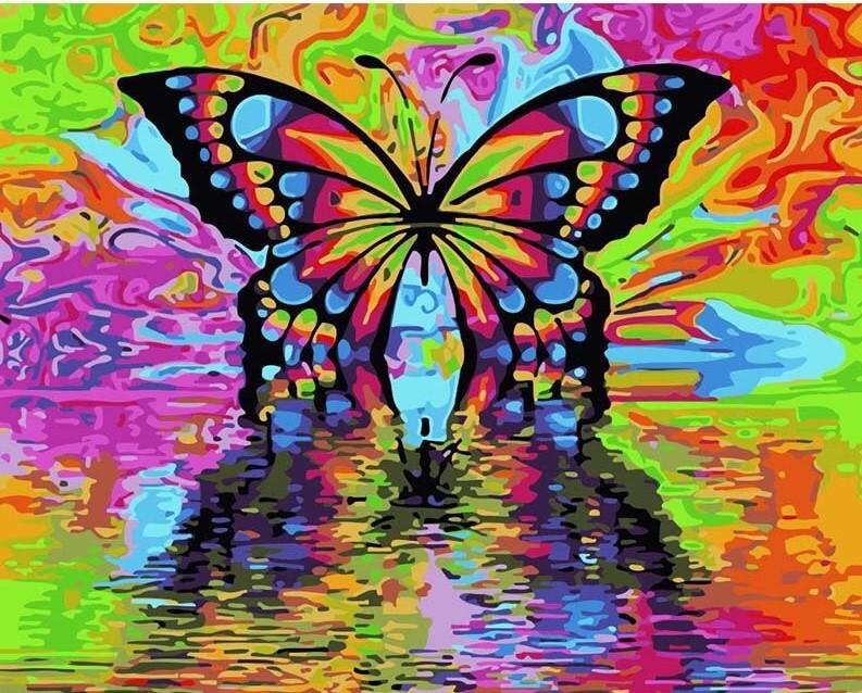

Colorful Butterfly – Paint By Numbers - 40*50CM, 501 Original