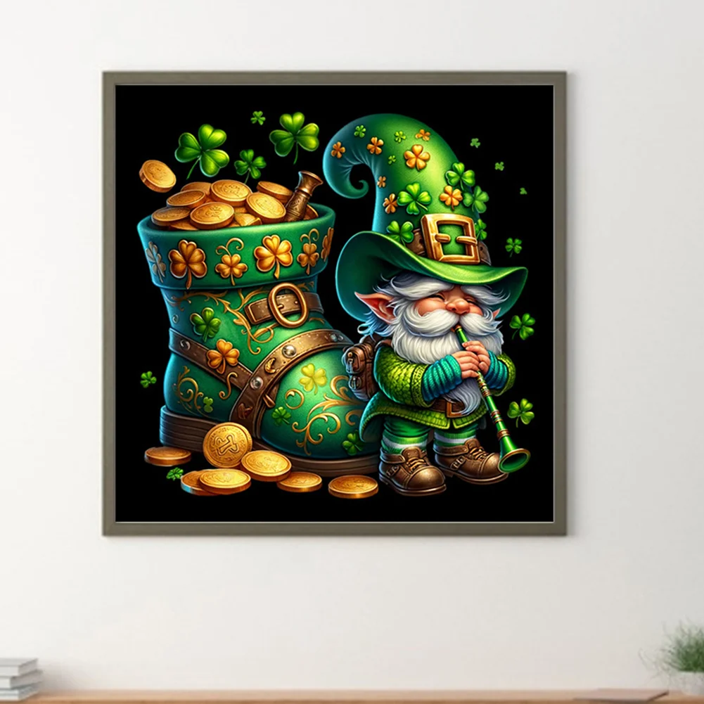 Diamond Painting - Full Square Drill - St. Patrick Day Gnome(Canvas|45*45cm)