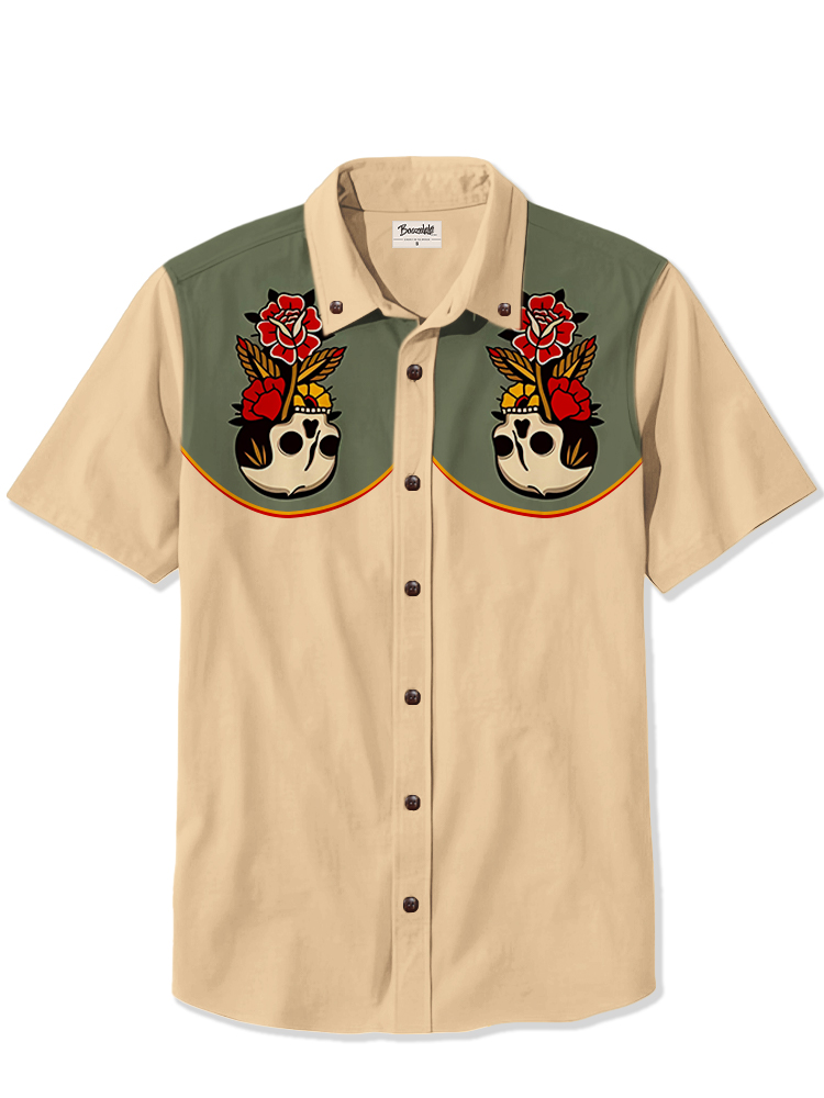 Skull Flower Pot - 100% Cotton Shirt