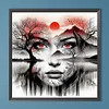 Menschliches Gesicht Silhouette Szenerie - runder Bohrer Diamantmalerei - 40*40cm