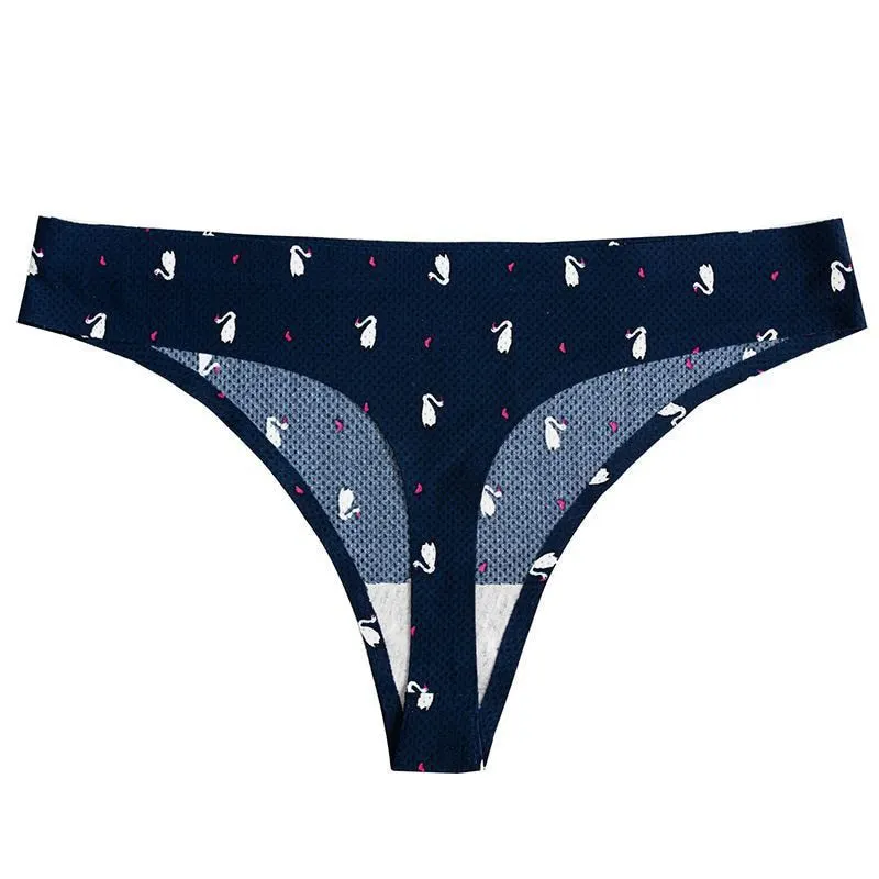 TERMEZY Women Sexy Flowers Lingerie Temptation Low-waist Panties Thong No trace Breathable Underwear Female G String Intimates
