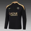 2024/2025 Psg Paris Saint-Germain Half-Pull Training Suit Black-Yellow Collar Set
