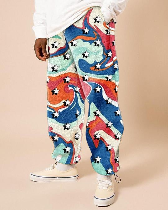 【Preorder】Casual fleece printed trousers-Ship on Jan 27th