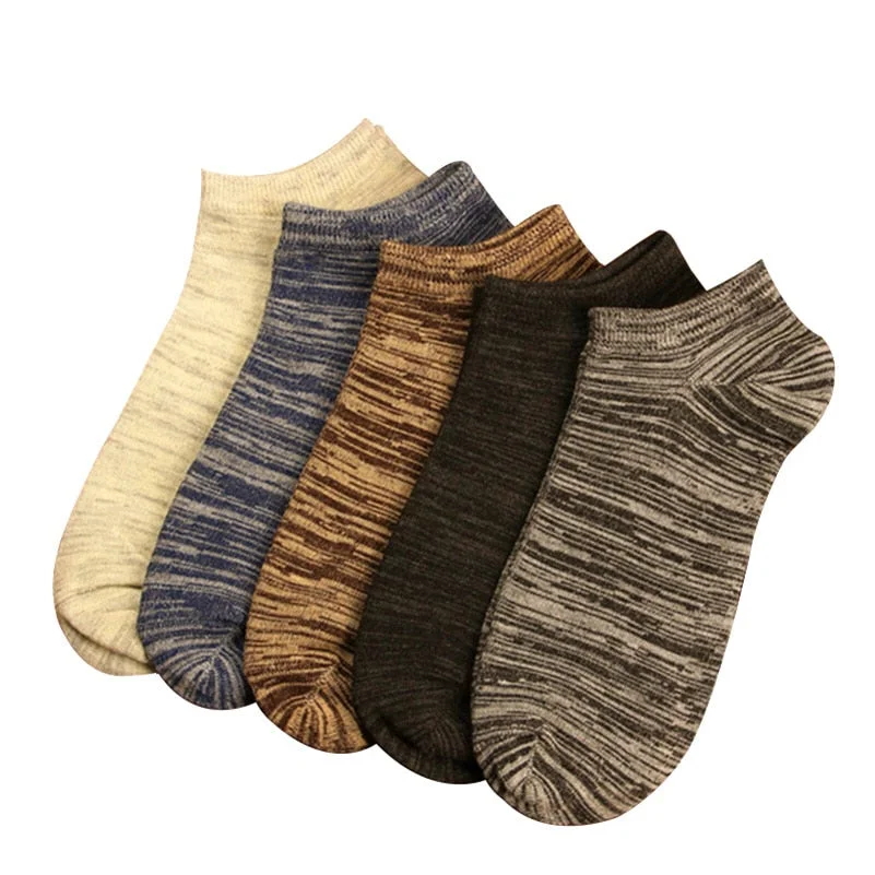 Aonga 10 Pieces=5 Pairs/lot Men Socks Mesh Breathable Short Casual Socks Summer Cotton Sports Socks Absorb Sweat Ankle Socks Set Meias