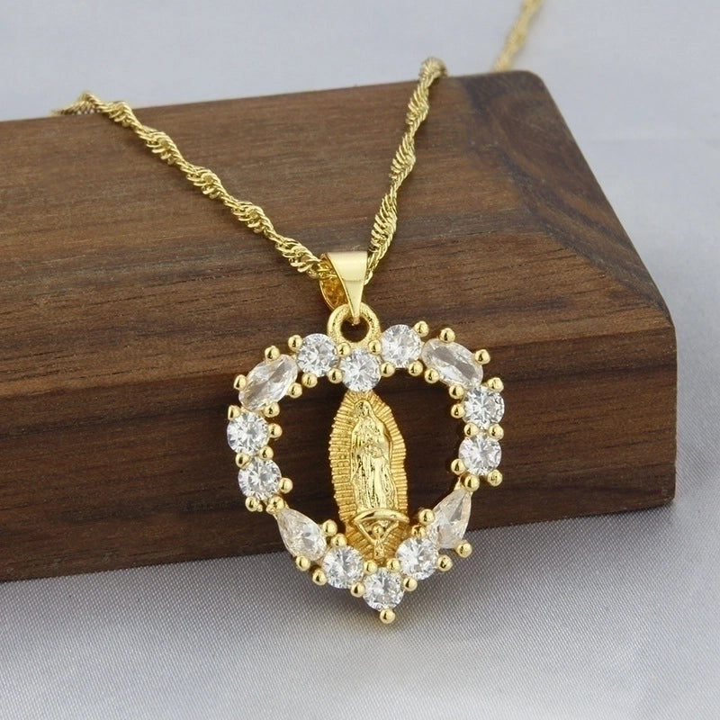 Copper 18K Gold Plated Gold Plated Fashion Plating Zircon Necklace