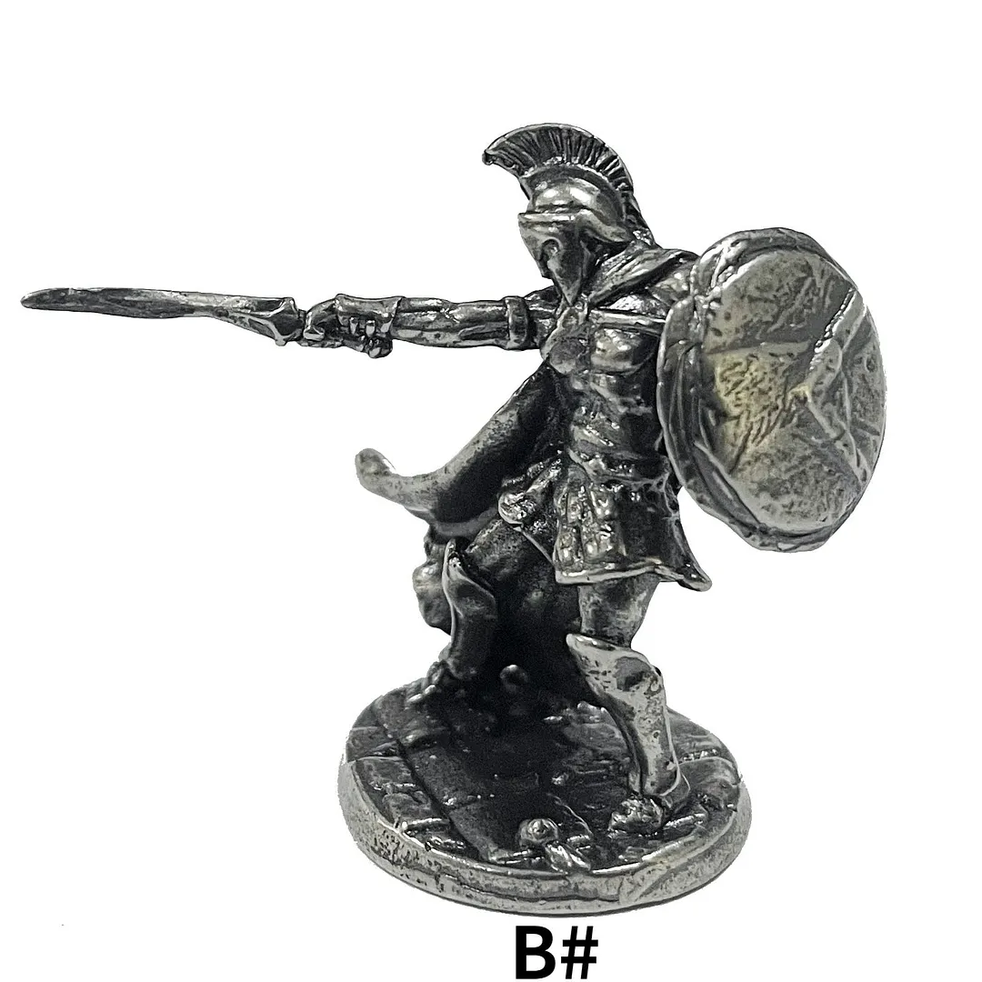 1pcs Ancient Spartan Rome Soliders Figurines Miniatures Vintage Metal Soldiers Model Statue Desktop Ornament Gift
