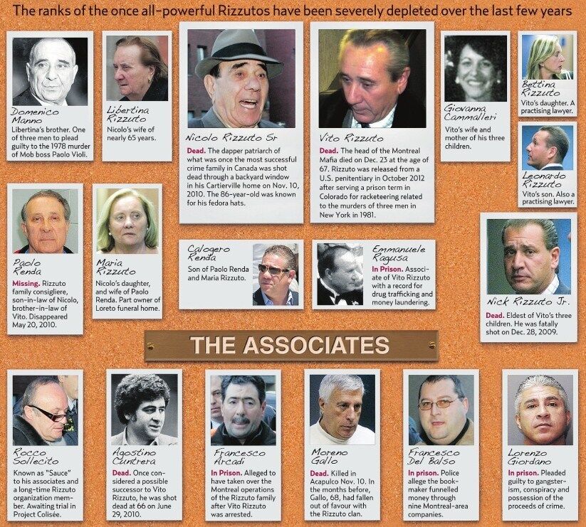 VITO RIZZUTO FAMILY CHART 8X10 Photo Poster painting MAFIA ORGANIZED CRIME MOB MOBSTER PICTURE