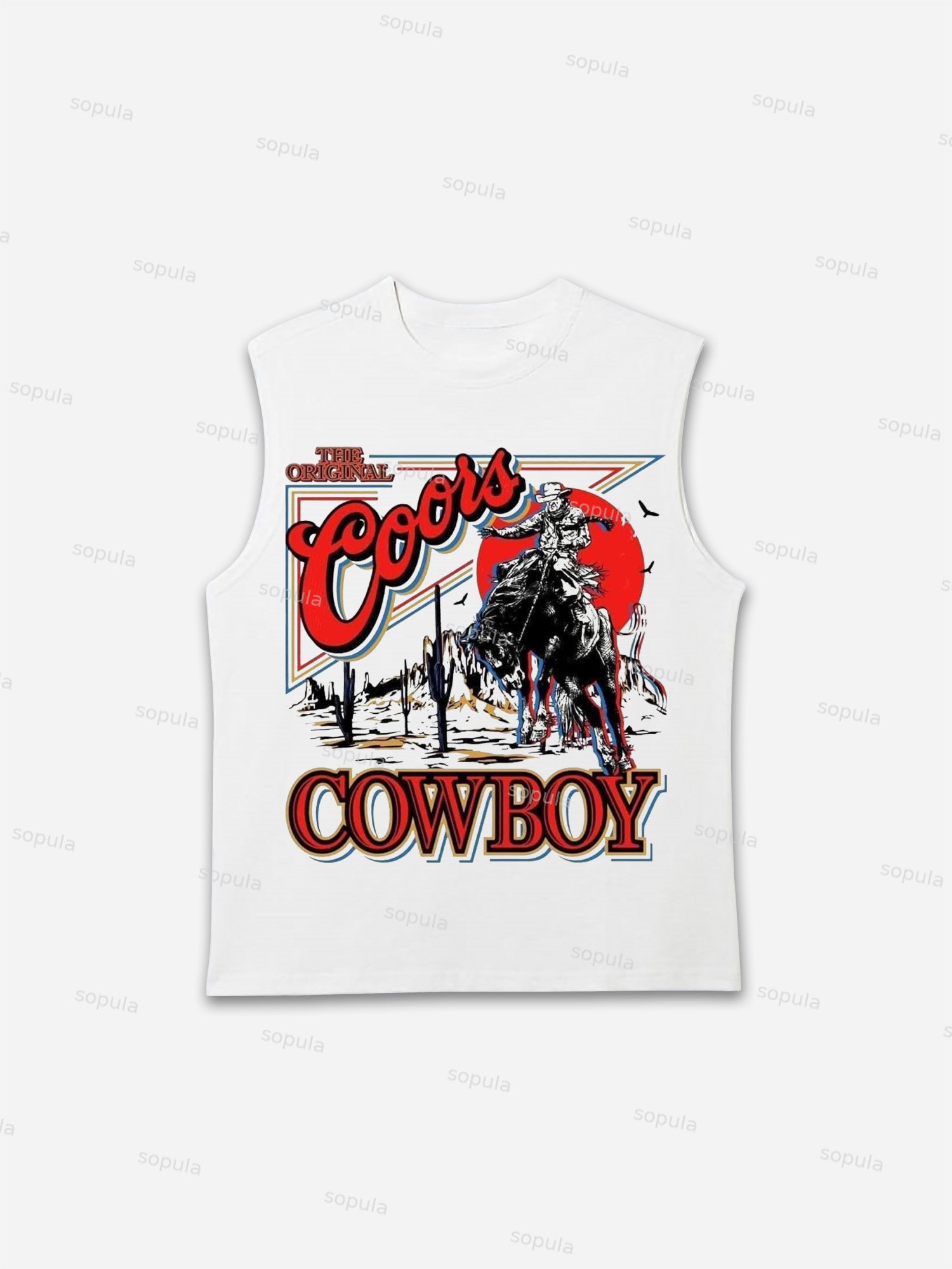 Coors Cowboy Rodeo Vintage Graphic Tank Top - Sopula｜Premium Graphic Tees & Graphic Clothing