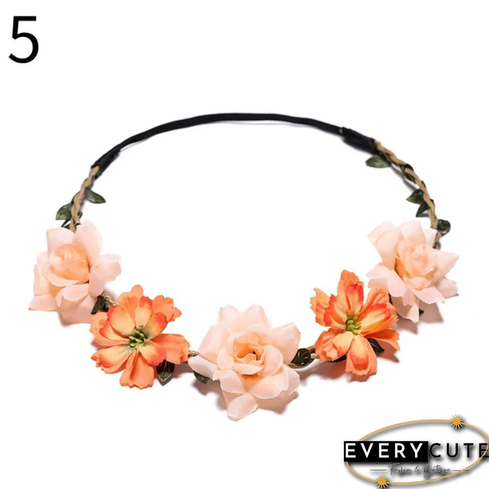 New Fashion 1pcs Women Charm Flower Tiara Wedding Floral Headband Hair Accessories Bridal Garland Princess Wreath Girls Crown Headdress Party