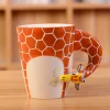 3D Hand-painted Ceramic Mug Animal Coffee Cup