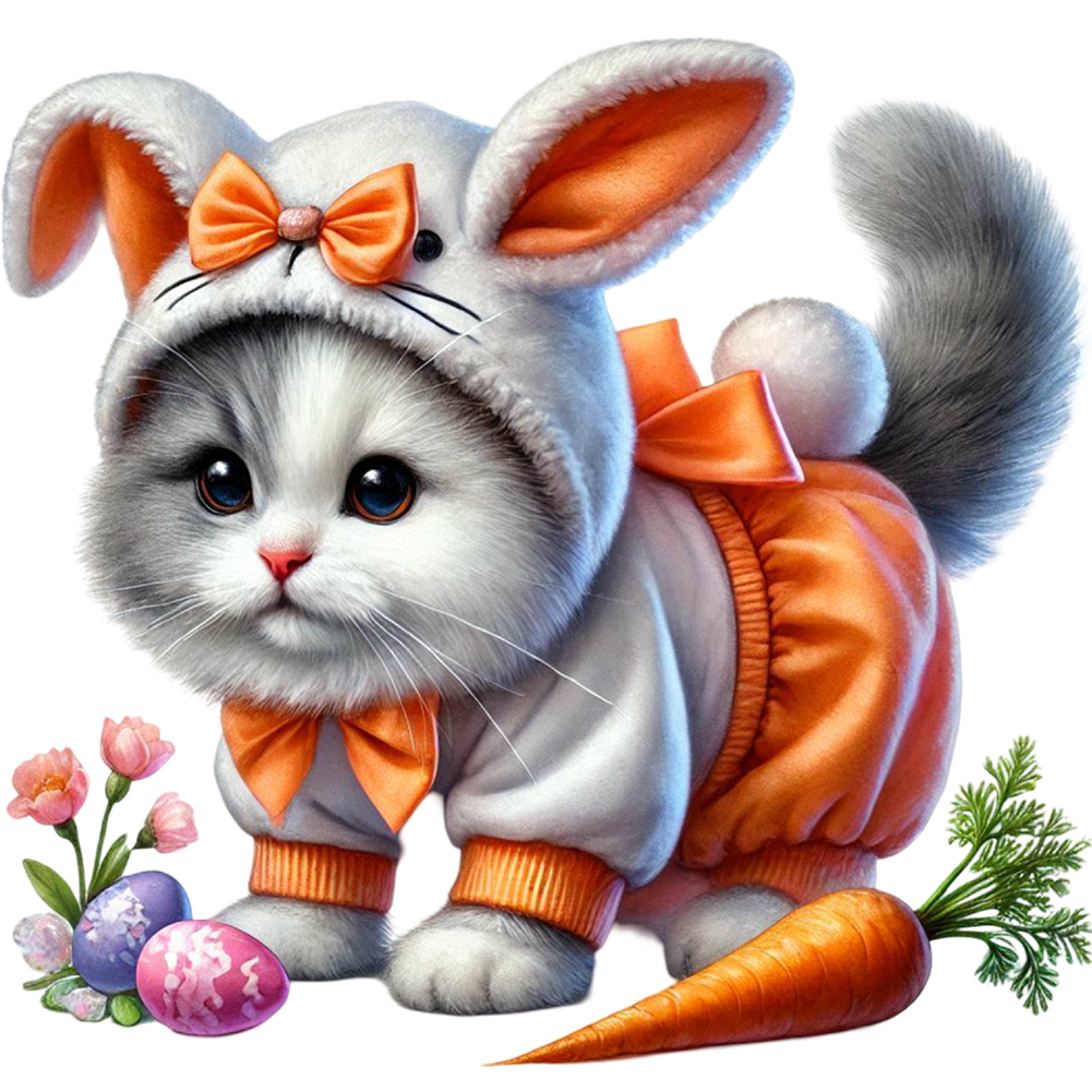 Cat And Carrot 40*40cm(canvas) full round drill diamond painting