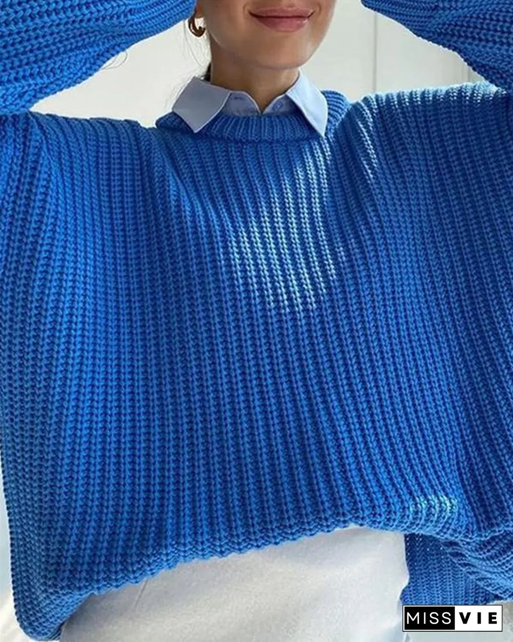 Loose Long-sleeved Round Neck Sweater