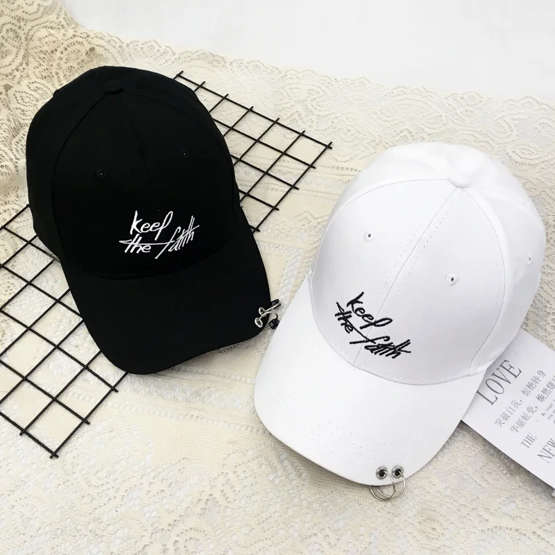 Hat men's Korean version of baseball cap trendy belt ring tower cap all-match cap Techwear Shop