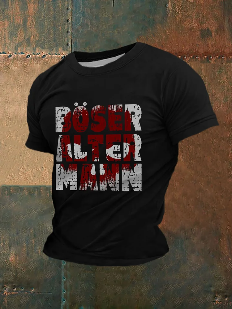 Herren Deutschland B&ouml;ser Alter Mann bedrucktes Kurzarm-T-Shirt