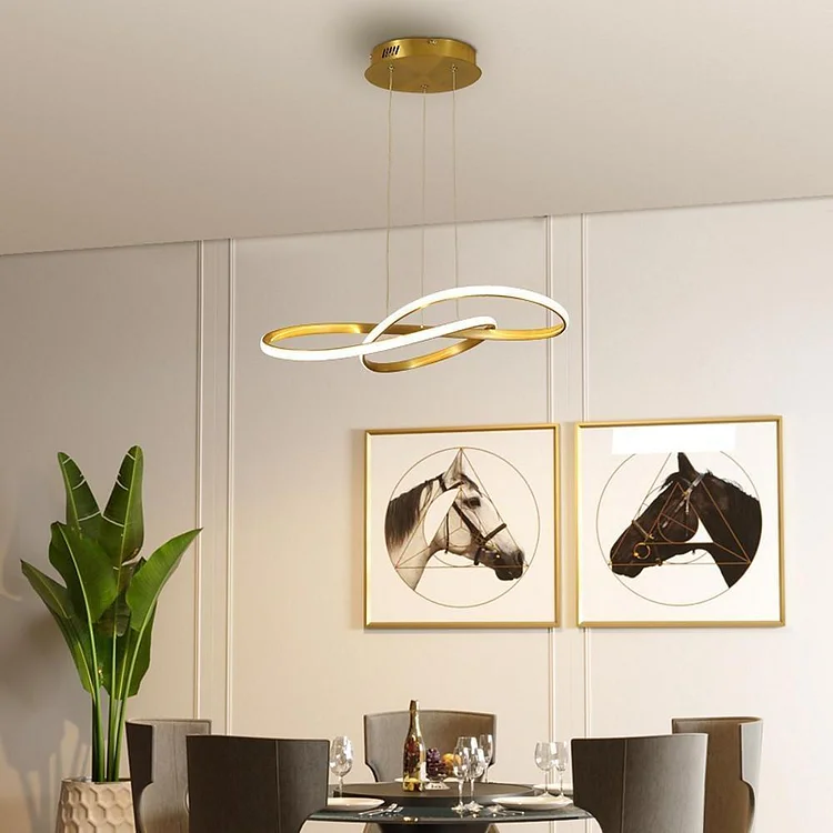 Interweaved Wave LED Gold Modern Hanging Lamp Island Lights Pendant Light - Appledas