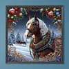 Diamond Painting-5D Full Round Drill Xmas Horse(40*40 CM)