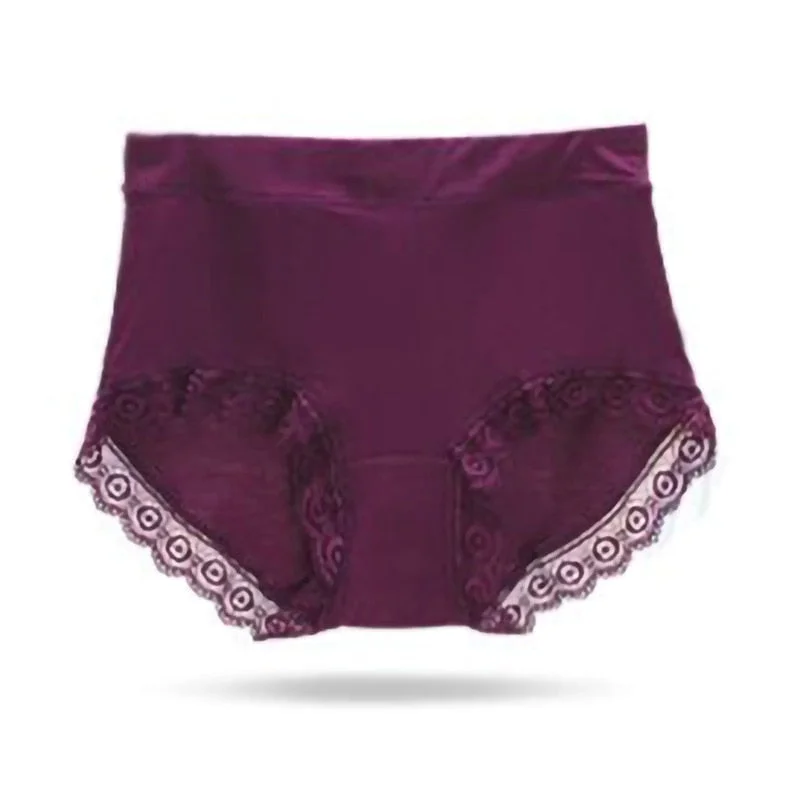 Women's Cotton Underwear Sexy Lace Panties Plus Size Fashion Solid Color  Briefs High Waist Seamless Underpants Female Lingerie