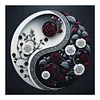 Rose Yin Yang Symbol - Runde Bohrer Diamant Malerei - 30 * 30cm