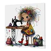 Framed Sewing Machine Girl-Paint by Numbers Acrylic Painting 40*40cm(HOT)