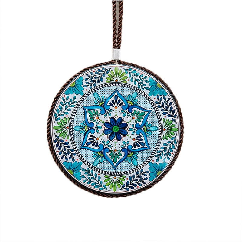 Factory Supply Thermal Transfer Printing 17cm Mandala Ceramic Heat Insulation Pot Mat Home Pot Mat European Style