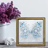Diamond Painting Special Shaped Drill White Butterfly With Frame(8.46x8.46inch)