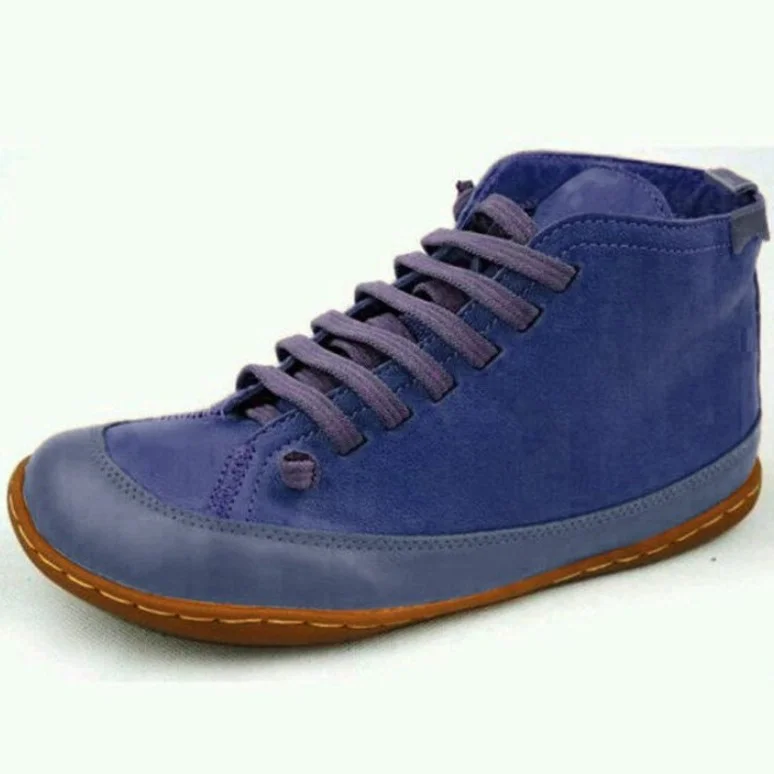 Yyvonne Flat-Soled Single-Shoe Women's New Round Head Tie In Autumn And Winter 2025 Large Size 43 Casual Women's Shoes