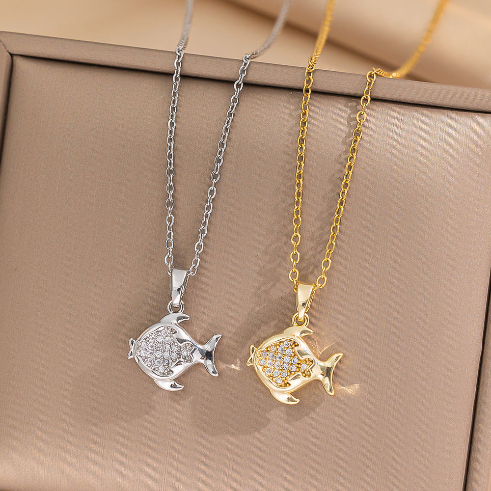 Minimalist Round Geometric Titanium Steel Electroplating Necklaces