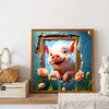 Diamond Painting-DIY Full Round Drill Frame Flower Pig