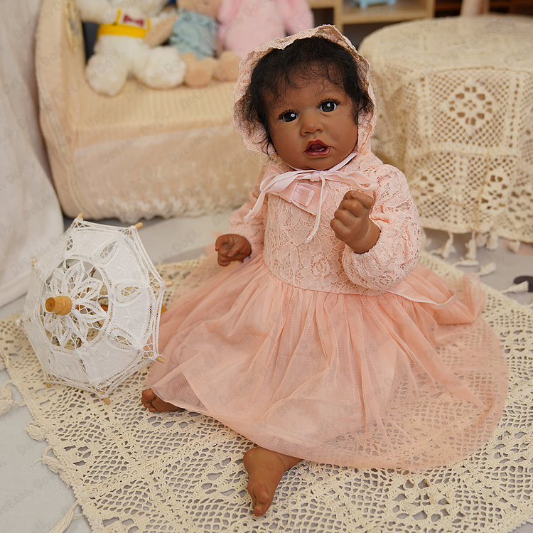  20 Inches African American Happy Children's Day Realistic Cute Baby Doll named Charlotte - Reborndollsshop®-Reborndollsshop®