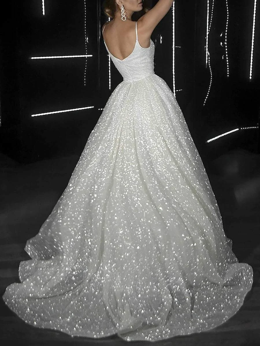 Deep v neckline Open back dress